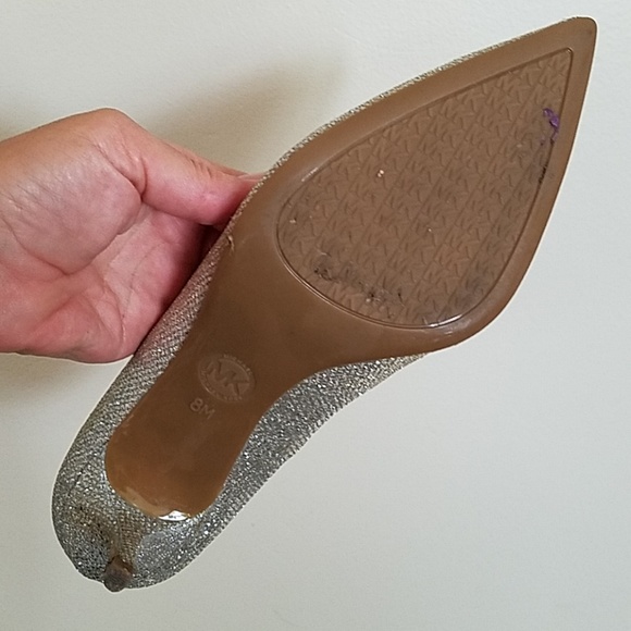 Michael Kors Silver Glitter Kitten Pumps - Picture 3 of 5